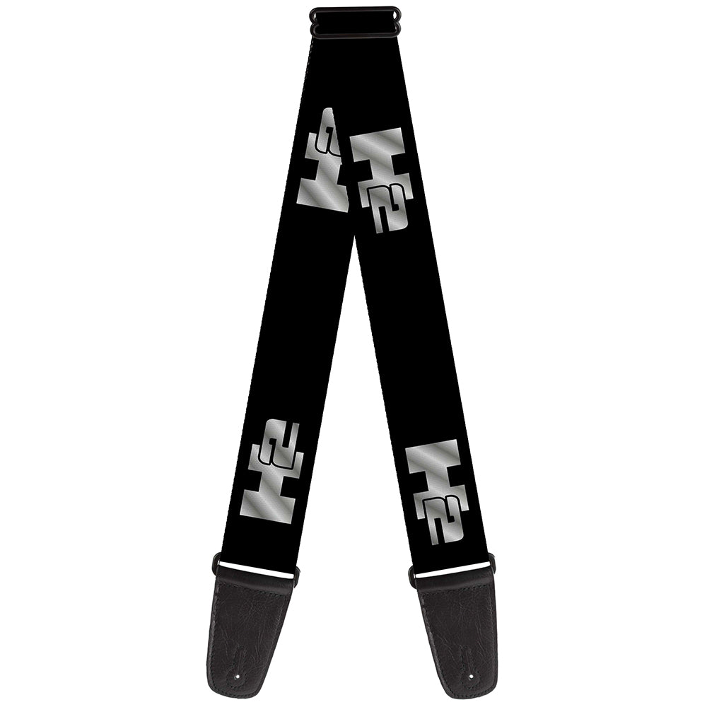 guitar-strap-h2-black-silver-repeat-logo