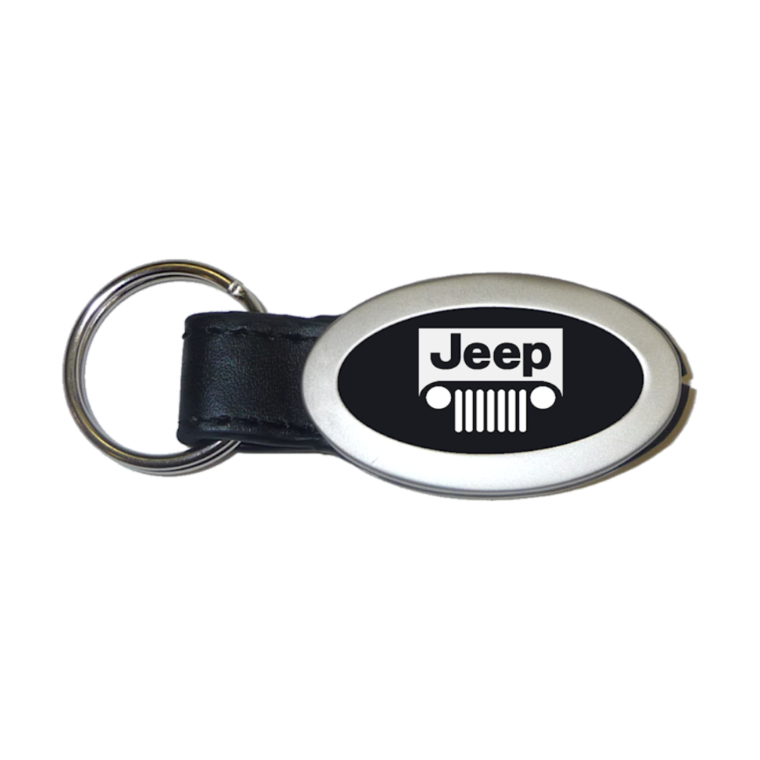 jeep-grill-oval-leather-key-fob-black-24489-classic-auto-store-online