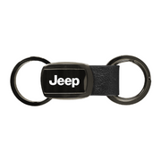 jeep-leather-tri-ring-key-fob-gun-metal-37629-classic-auto-store-online