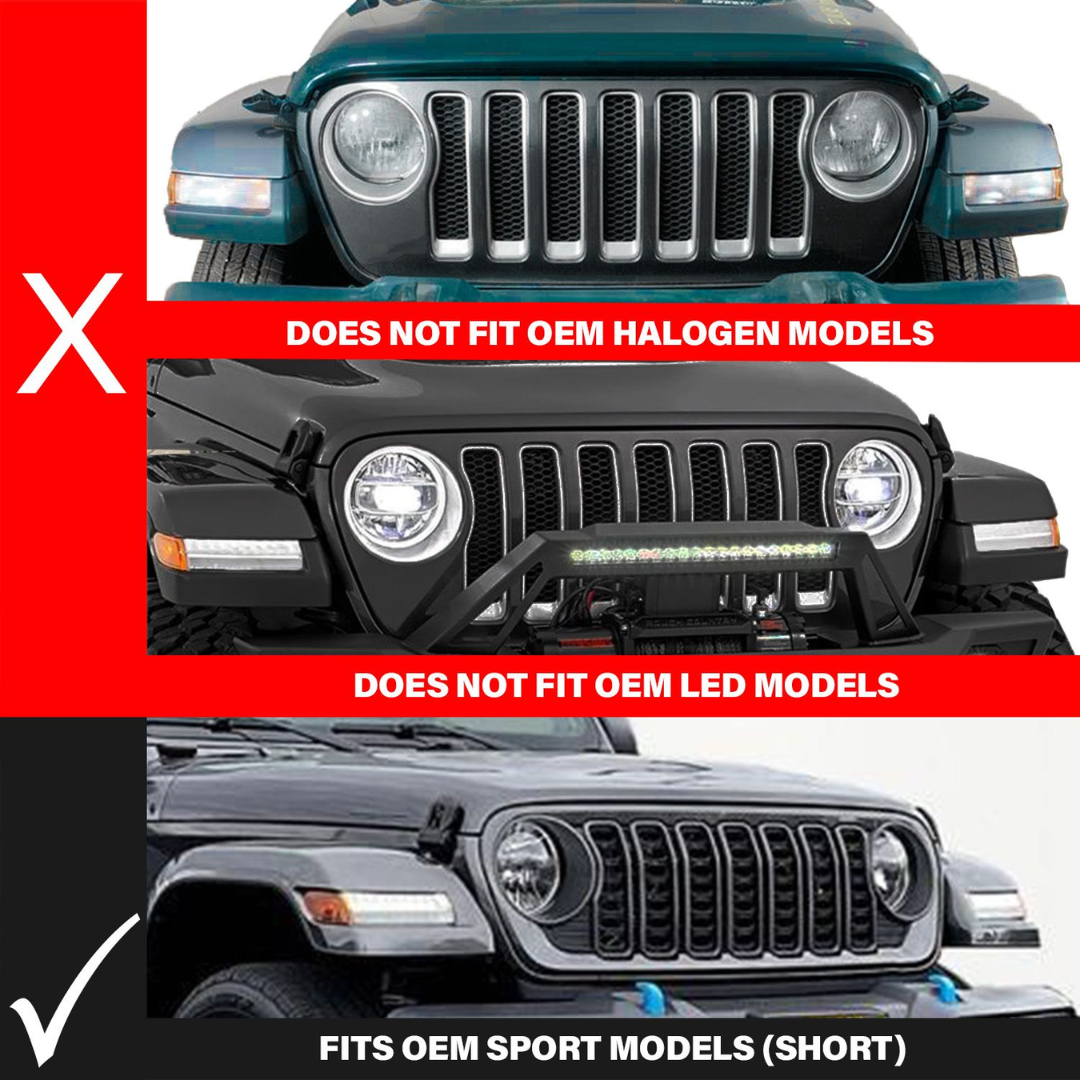 Jeep Wrangler 18-23 Full LED Fender Lights Smoke W/ Sequential Signal (FOR SPORT, SPORT S MODEL HALOGEN FENDER LIGHTS)