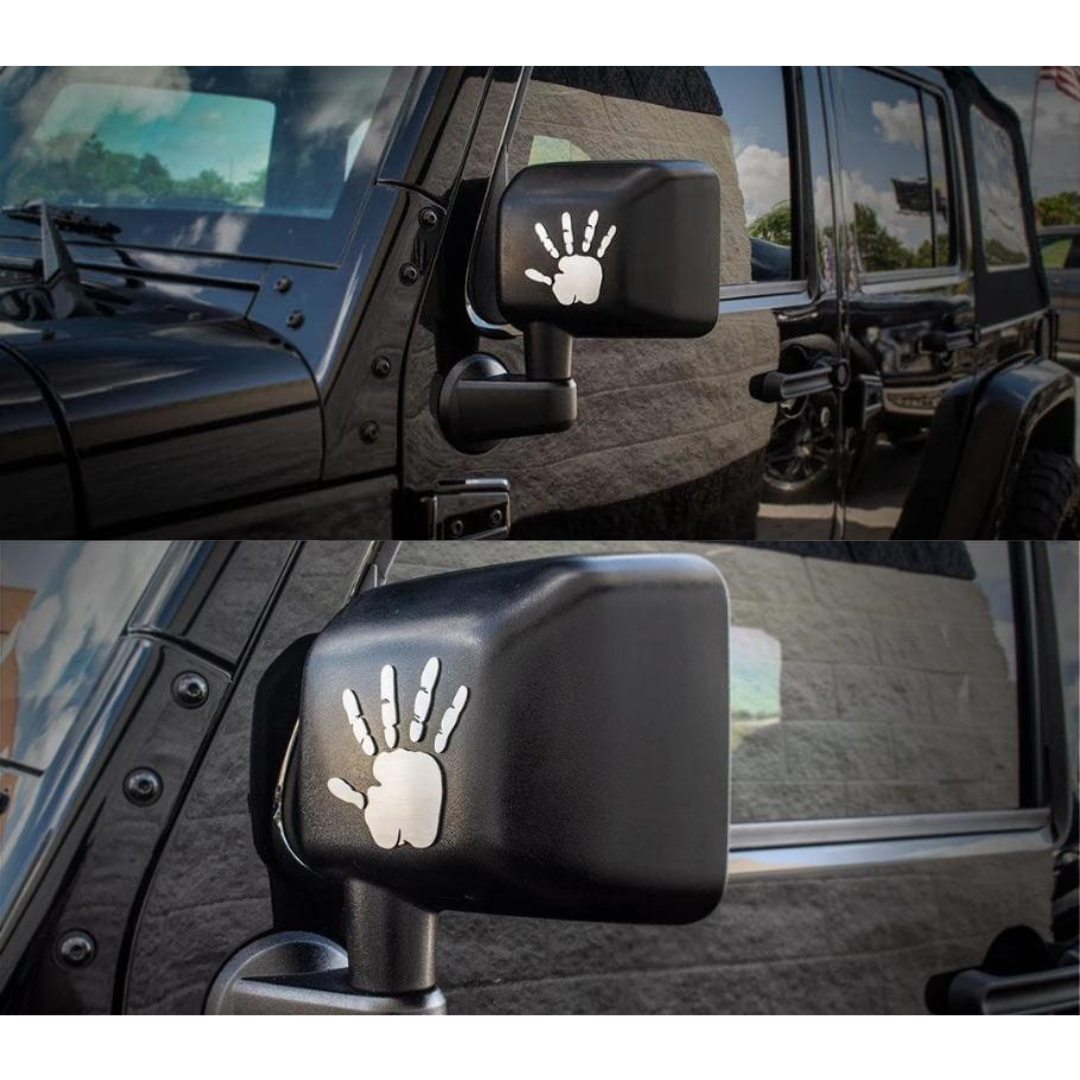 Jeep Wrangler - Wave Hand Emblems | Stainless Steel, Brushed 1pc