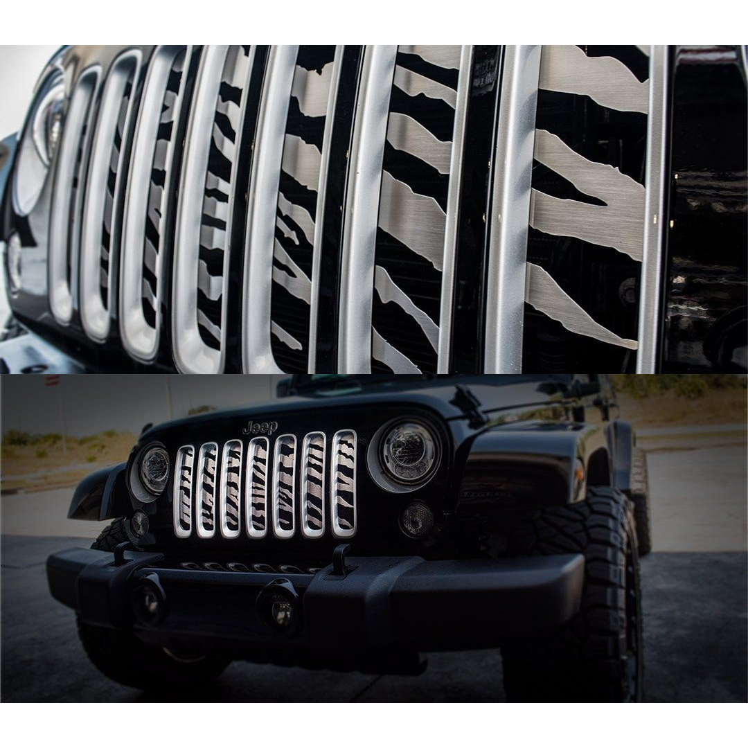 2007-2018 Jeep Wrangler JK - Safari Style Grille | Brushed Stainless Steel