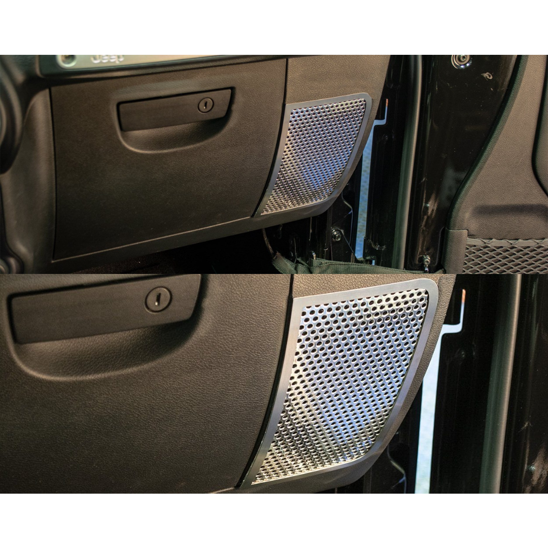 2007-2018 Jeep Wrangler JK/JKU - Perforated Speaker Grilles 2Pc | Stainless Steel