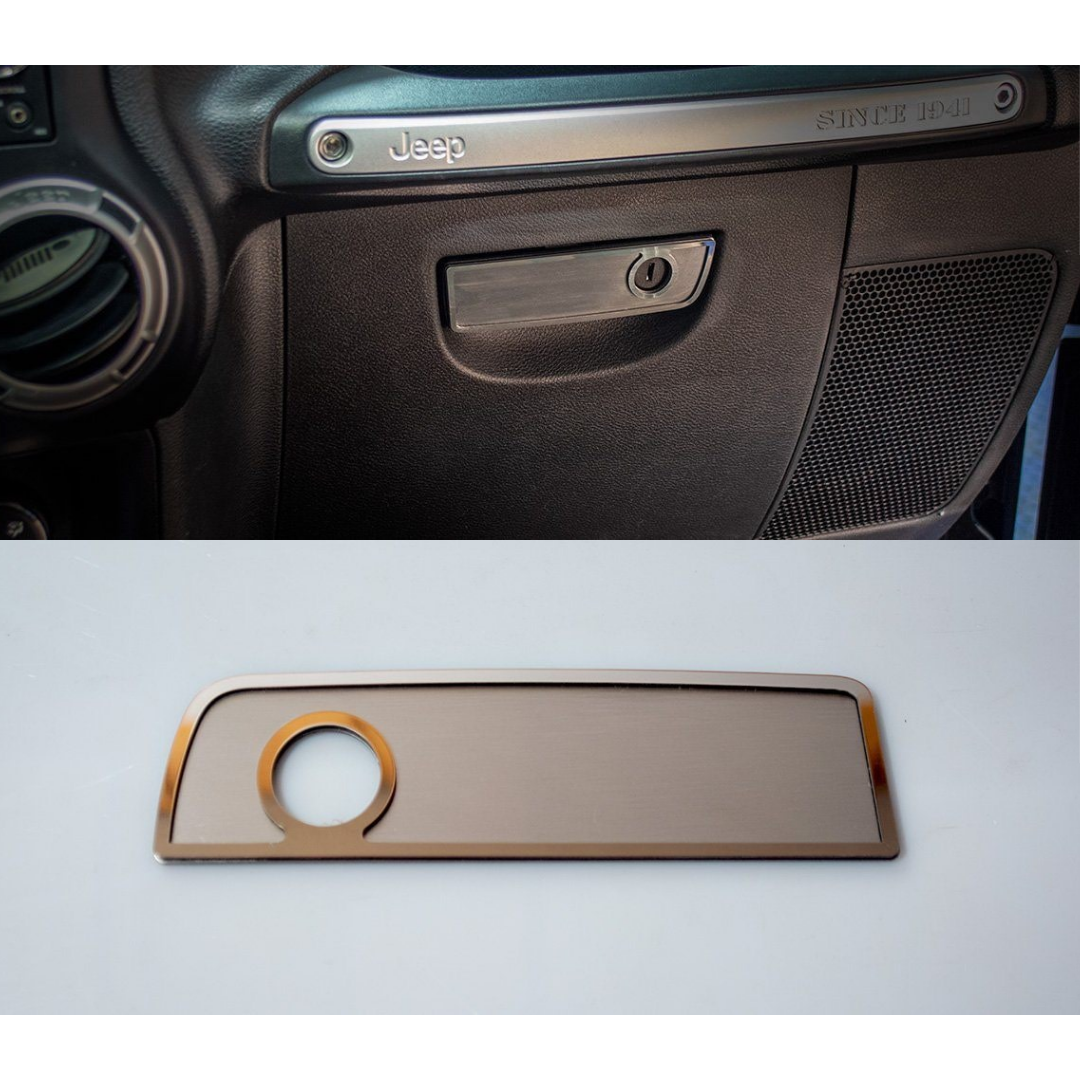 2007-2018 Jeep Wrangler JK/JKU - Glove Box Handle Trim | Brushed Stainless Steel