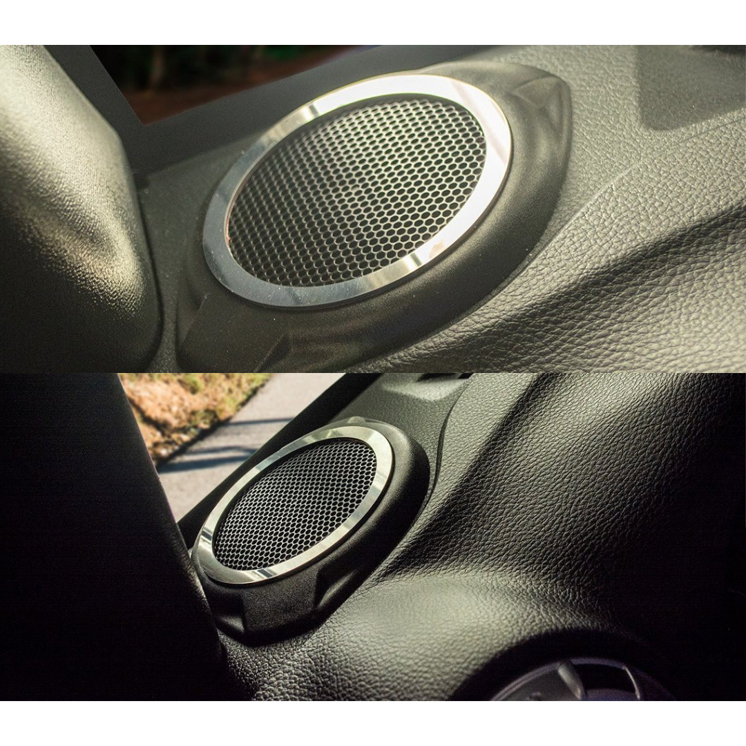 2007-2018 Jeep Wrangler JK/JKU - Tweeter Speaker Trim Kit 2Pc | Stainless Steel, Polished