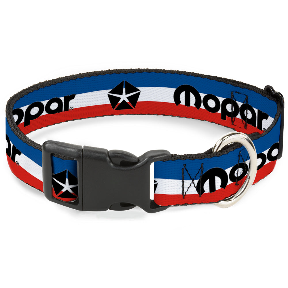 Chrysler/MOPAR Logo Plastic Clip Collar - Repeat/Stripe Blue/White/Red