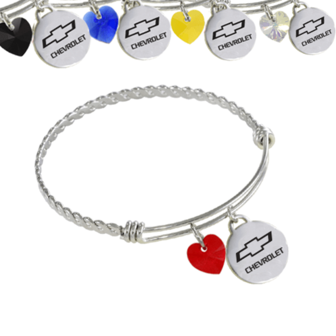 chevy-bowtie-logo-twisted-wire-charm-bracelet