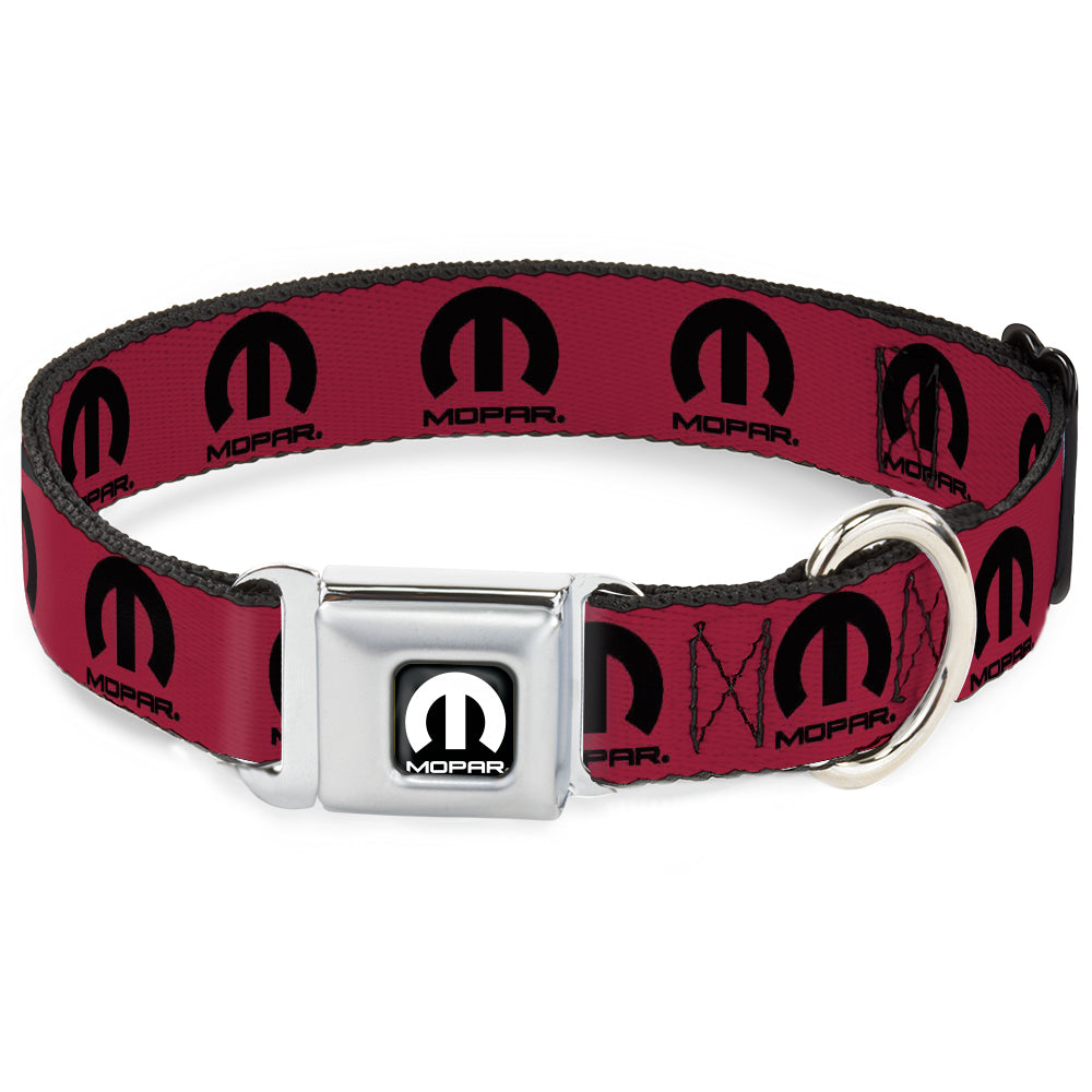 MOPAR Logo Seatbelt Buckle Collar - MOPAR Logo Repeat Fuchsia/Black