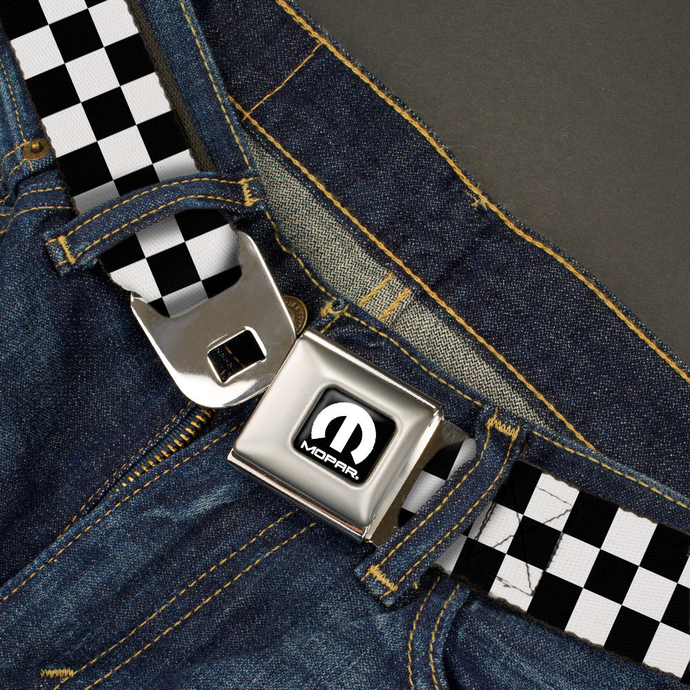 black-and-white-checkered-with-mopar-logo-seatbelt-belt