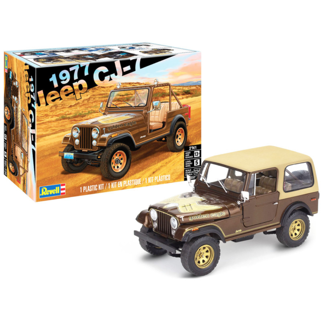 Level 5 Model Kit 1977 Jeep CJ-7 2-in-1 Kit 1/24 Scale Model by Revell