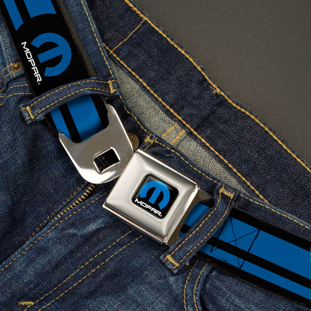 MOPAR Logo Seatbelt Belt - Full Color Black Blue White