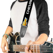 guitar-strap-chevy-bowtie-black-gold-logo-repeat