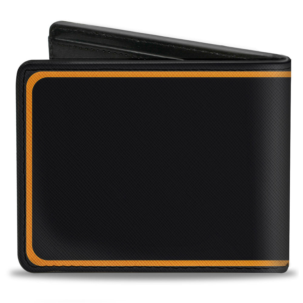 HEMI Nameplate with Border Bi-Fold Wallet - Black Orange Silver Black