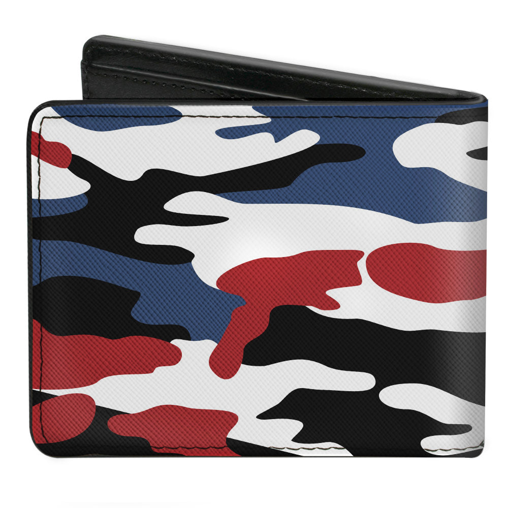 FORD Text + Americana Bi-Fold Wallet - Camo Black White Red Blue