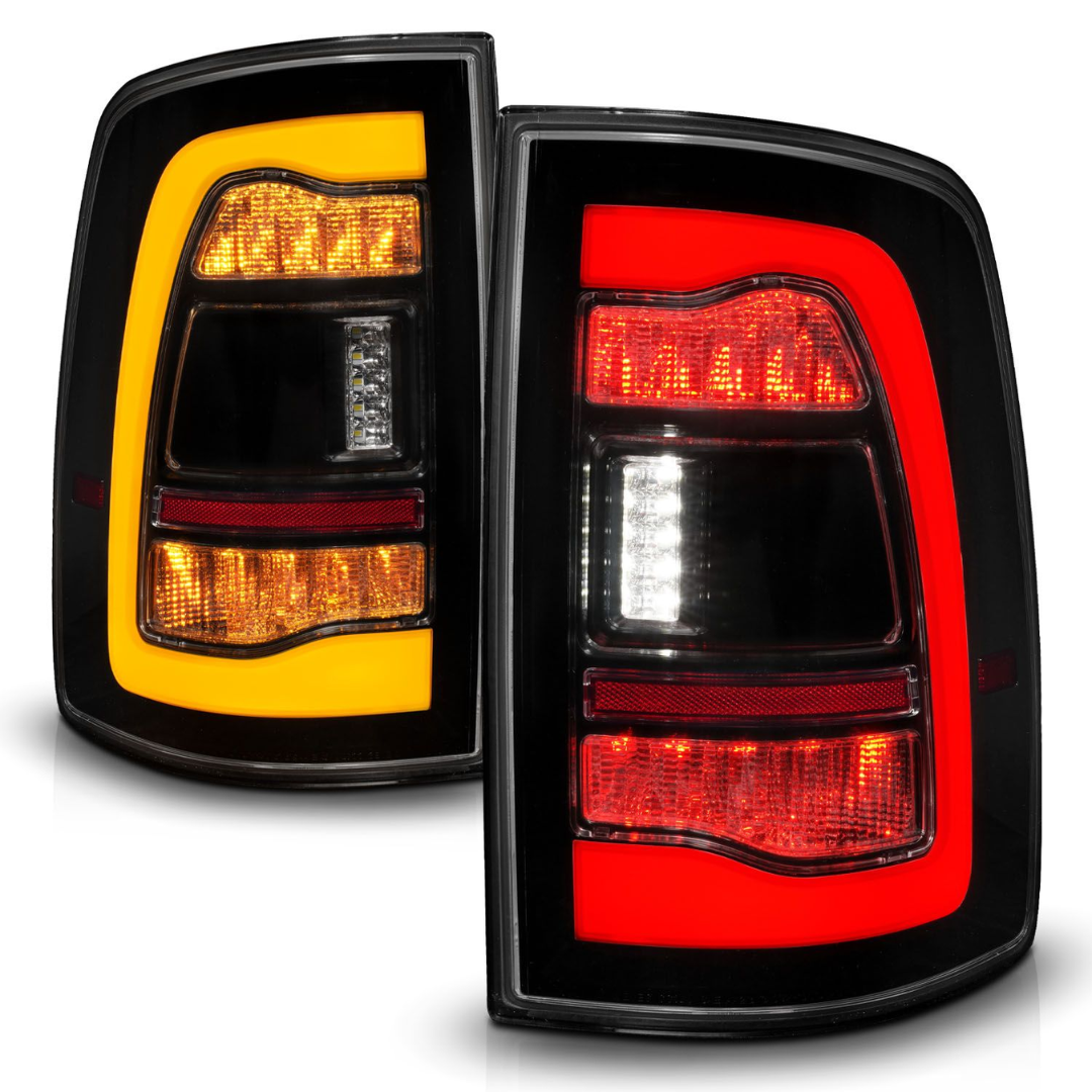 Dodge Ram 1500 09-18 / Ram 2500/3500 10-18 Full LED Black w/ Smoke Lens Amber Sequential Tail Lights FITS ALL MODELS