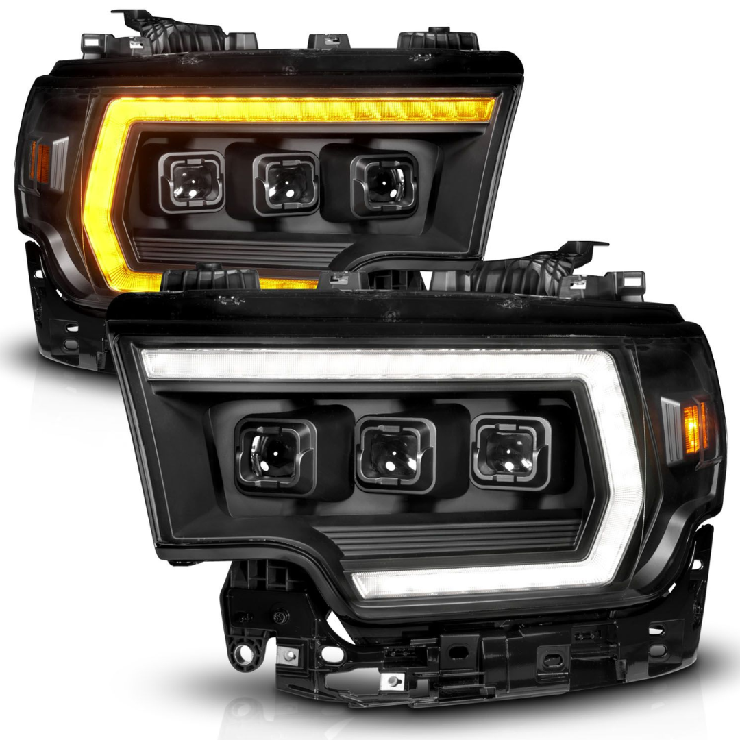 Ram 2500/3500 19-24 Z-Series Full LED Projector Headlights Black w/ DRL Switch Sequential Signal W/ Initiation Feature