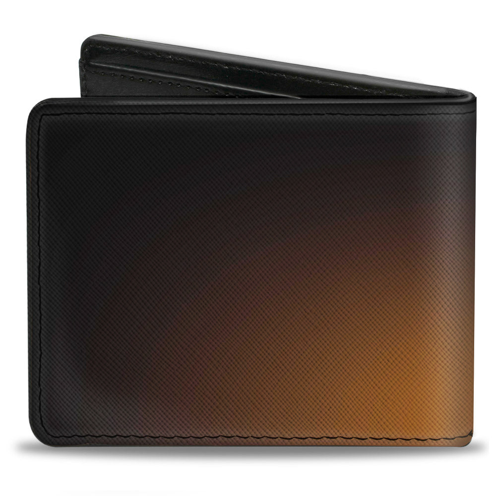 HEMI Bold Outline Bi-Fold Wallet - Black Silver Orange-Fade