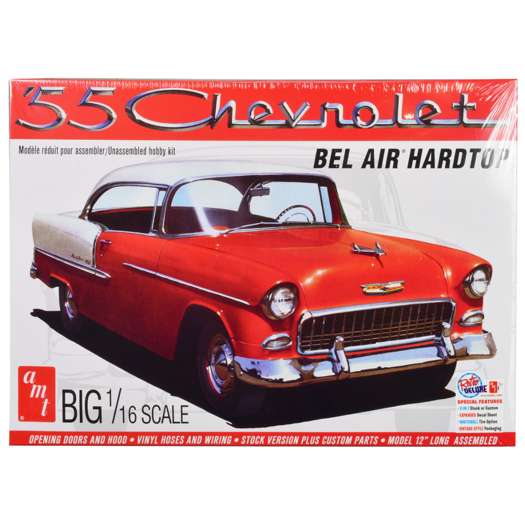 Skill 3 Model Kit 1955 Chevrolet Bel Air Hardtop 1/16 Scale Model by AMT