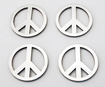 Peace Sign Emblems 4Pc | Stainless Steel, Choose Finish-ACC-172011-corvette-store-online