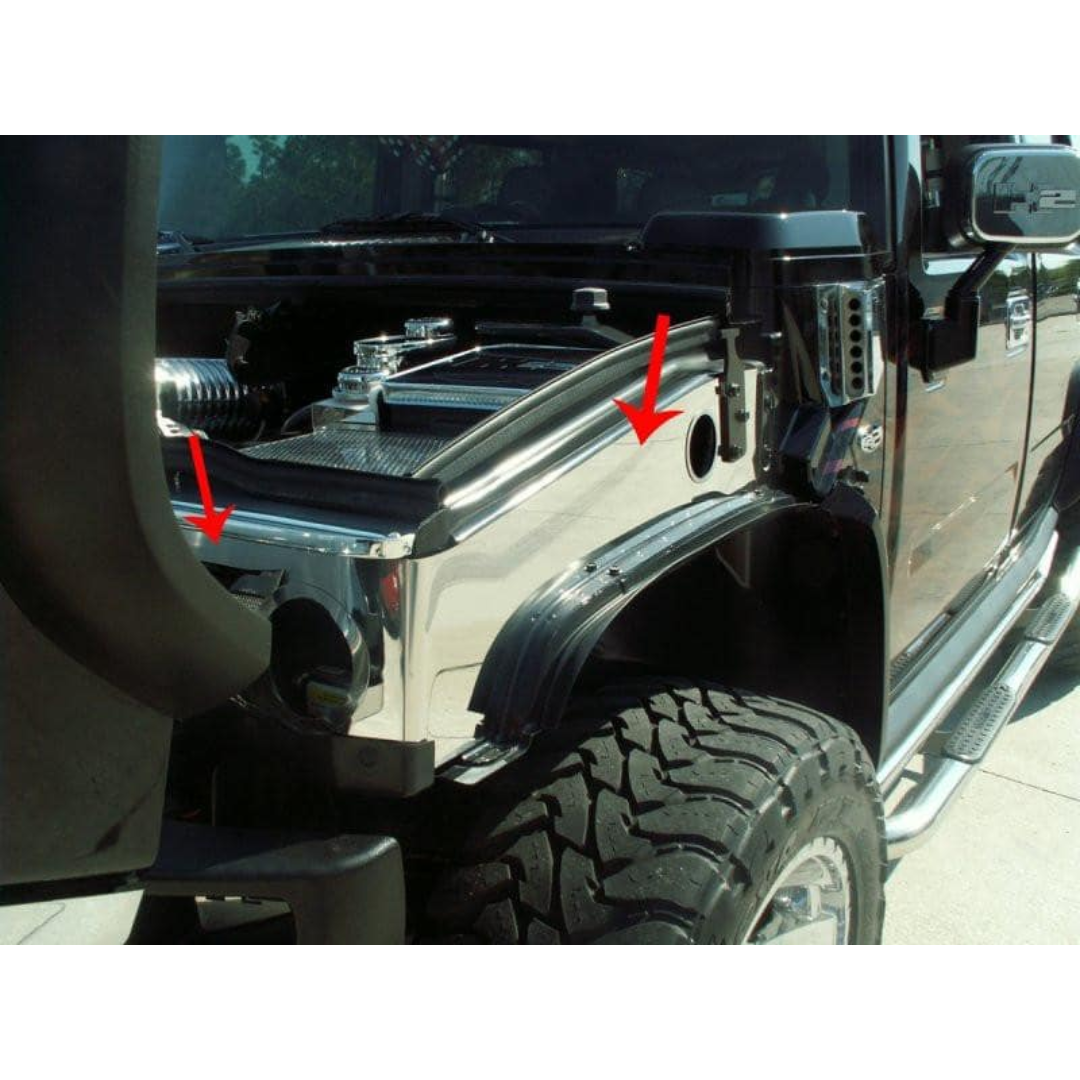 2003-2007 Hummer H2 - Inner Fender Covers 2Pc | Polished Stainless Steel