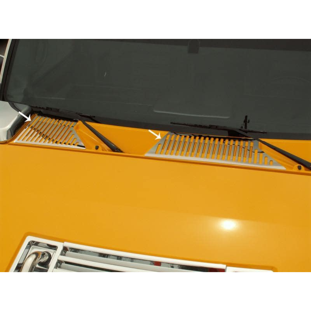 2003-2009 Hummer H2 - Wiper Cowl 2Pc | Polished Stainless Steel