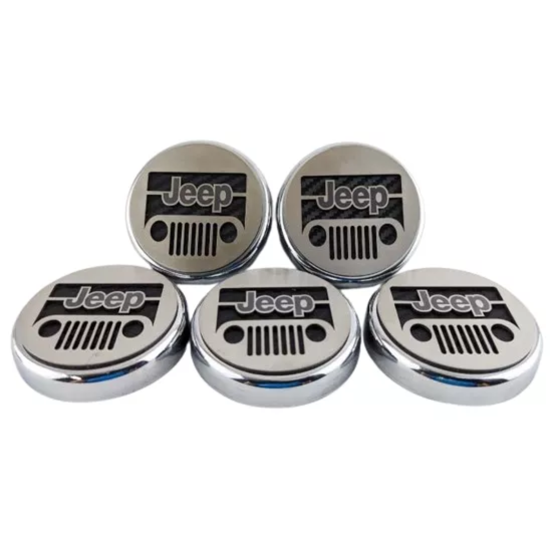 2007-2018 Jeep Wrangler JK - Jeep Logo Cap Set 5pc