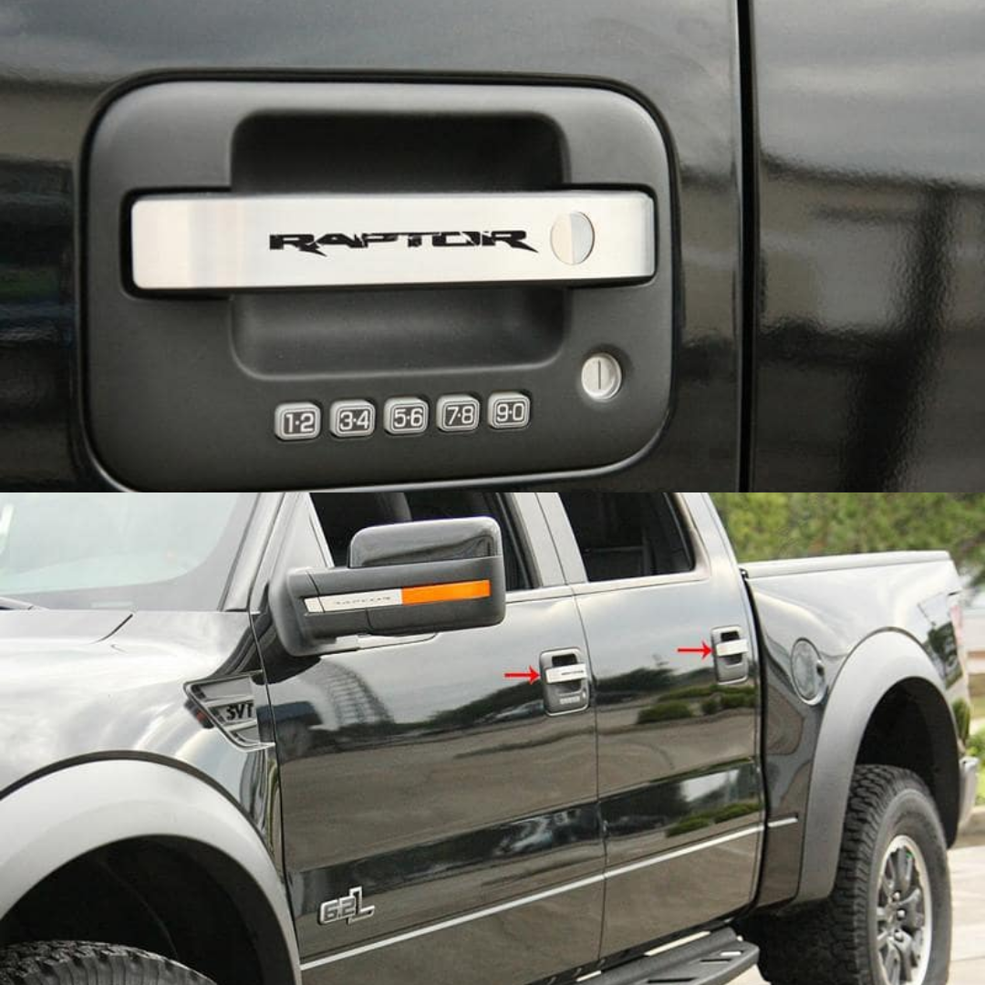 2010-2014 Ford Raptor - Door Handle Pull Plates 8Pc | Brushed Stainless Steel