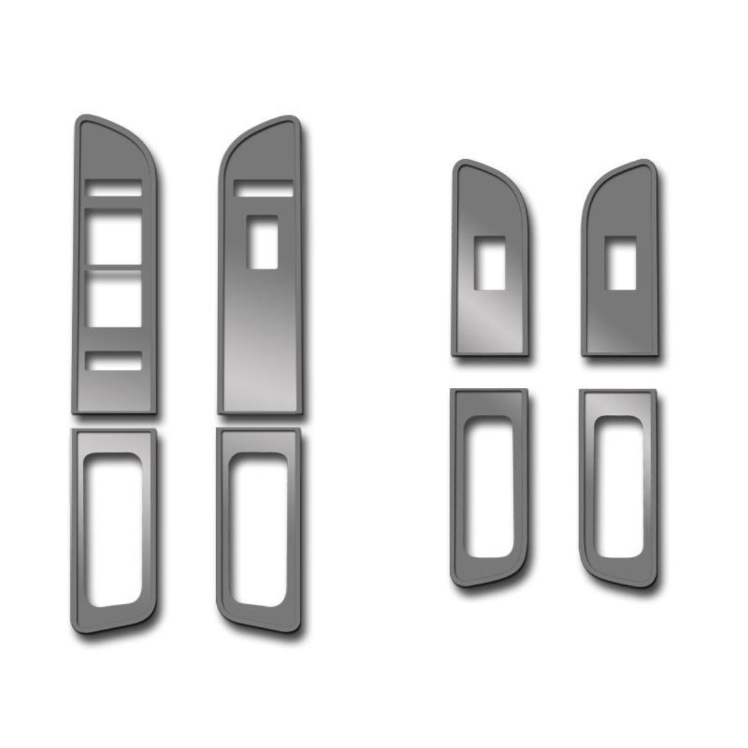 2010-2014 Ford Raptor F-150 SuperCrew - Door Arm Control Covers 8Pc | Brushed Stainless