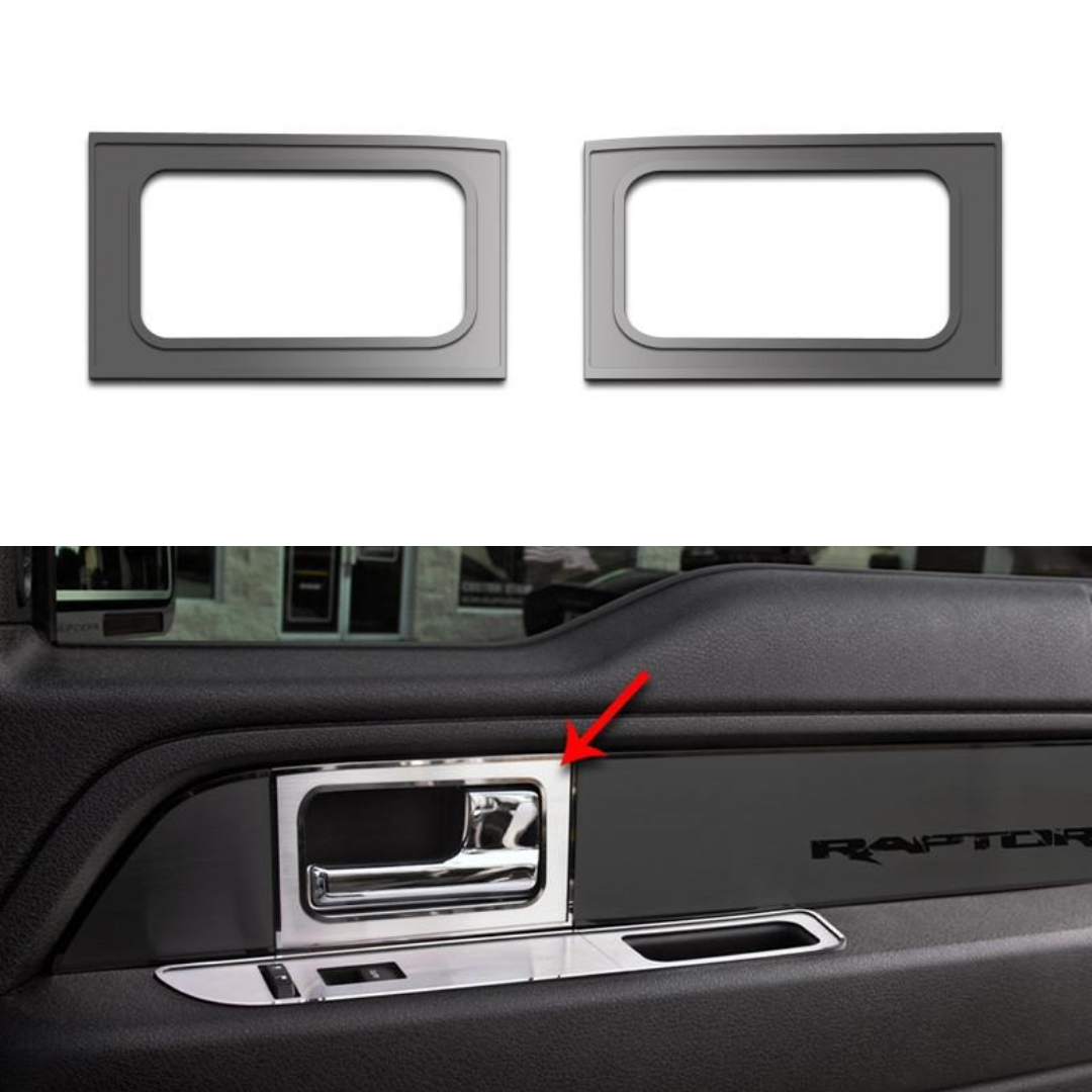 2010-2014 Ford F150/Raptor - Front Door Handle Pull Plates 2Pc | Brushed Stainless Steel