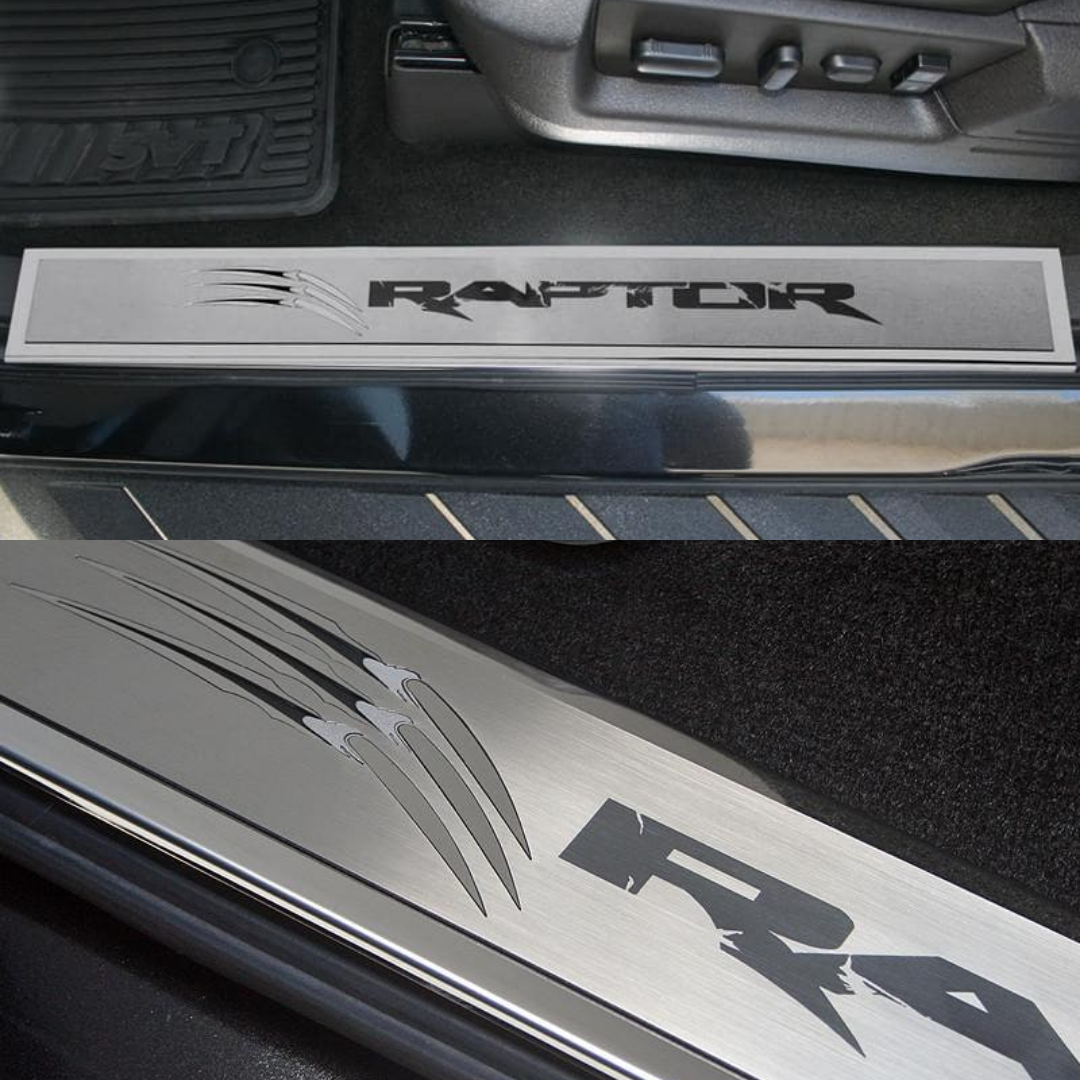 2010-2014 Ford Raptor - Front Door Sills Outer 2Pc | Brushed/Polished Stainless Steel