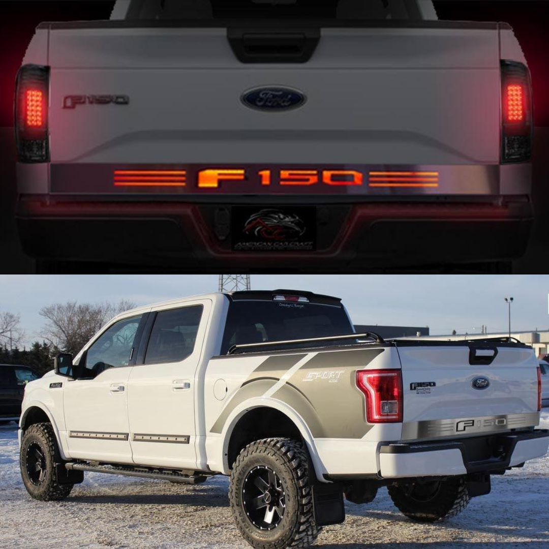 2015-2017 Ford F-150 - Light Up Tailgate Rocker Panel "F-150" Lettering | Stainless Steel