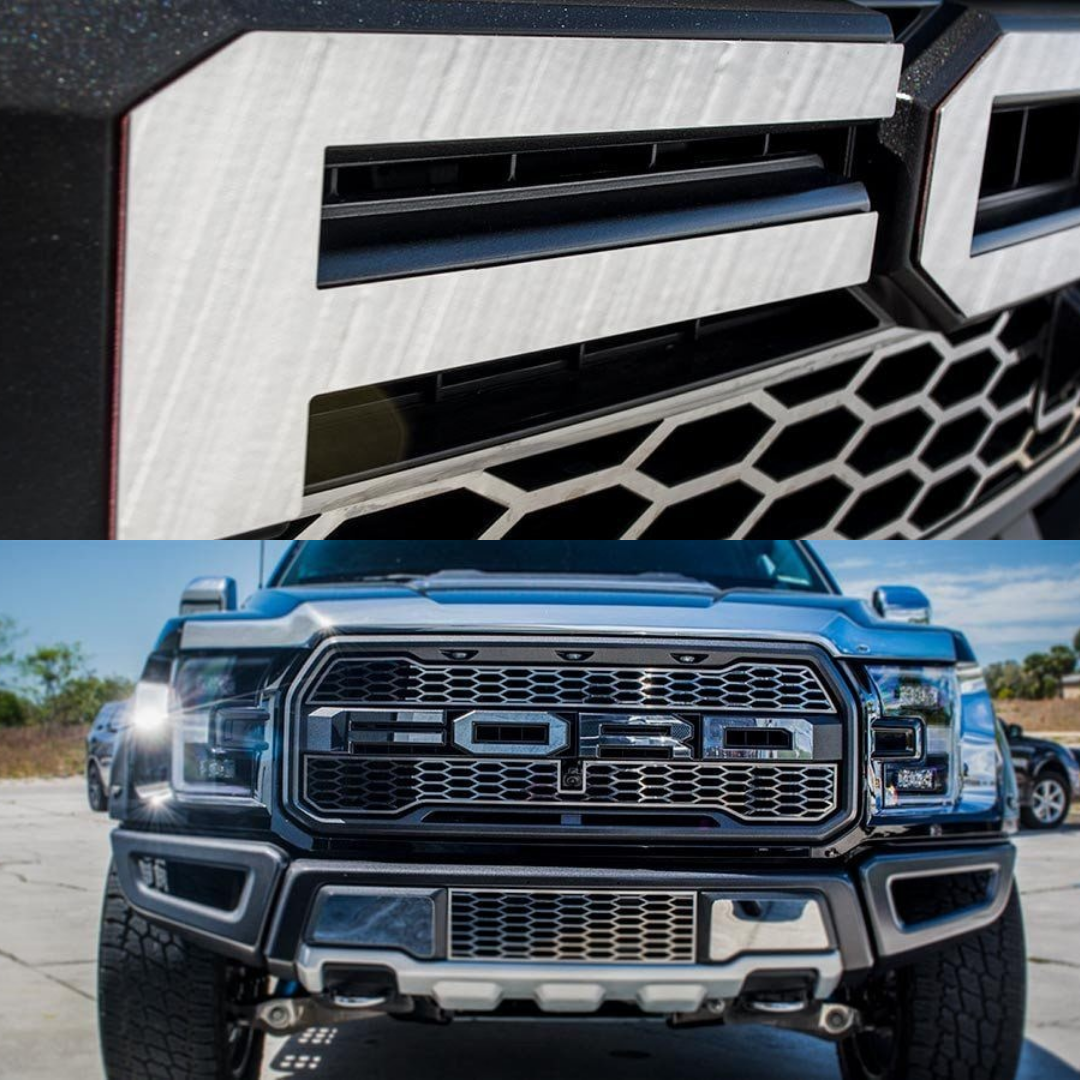 2017-2018 Ford Raptor - 'FORD' Front Grille Letters | Premium Stainless Steel