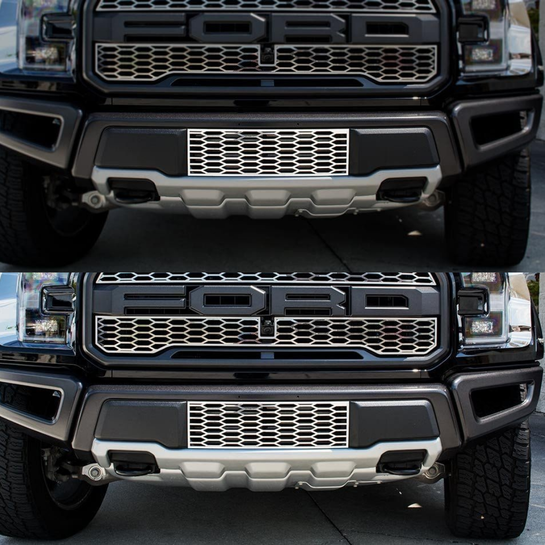 2017-2018 Ford Raptor - Front Lower Grille Overlay | Stainless Steel