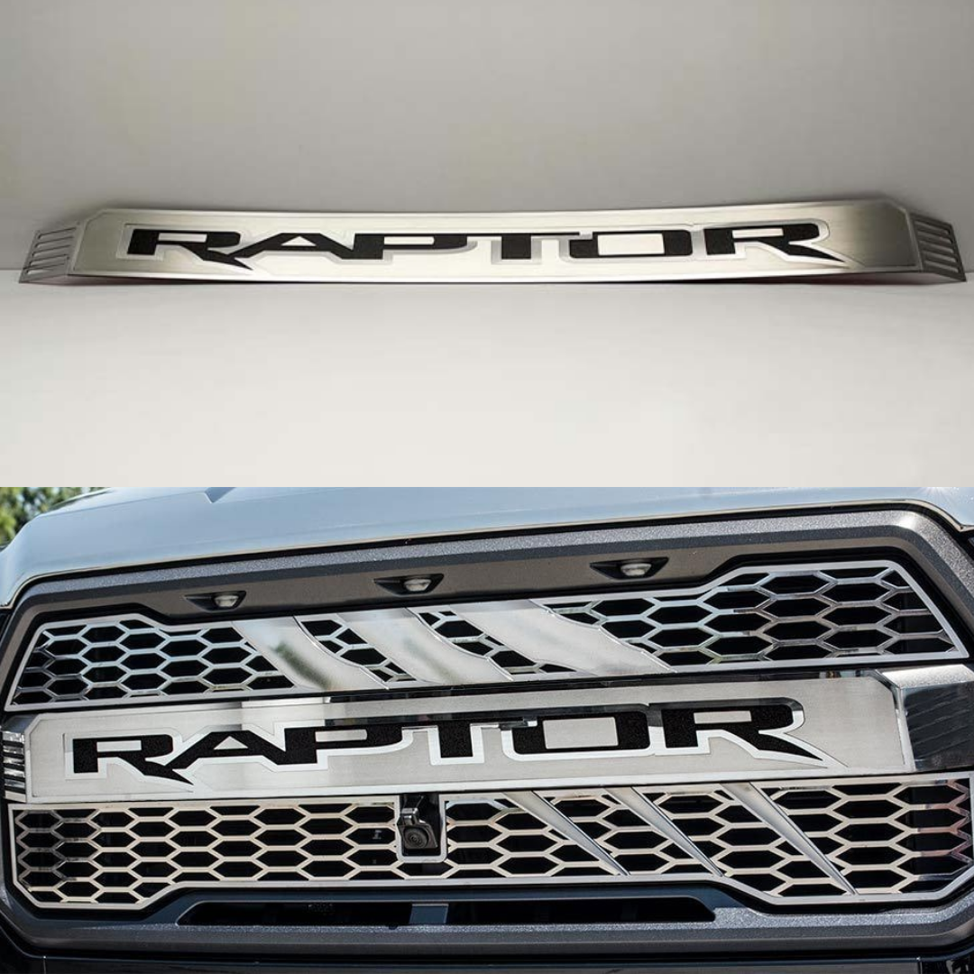 2017-2018 Ford Raptor - Front RAPTOR Logo Center Grille 1Pc | Stainless Steel & Durable ABS Lettering