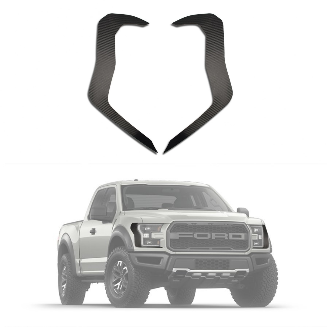 2017-2018 Ford Raptor-  Headlight Carbon Fiber Wrap 2Pc | Premium Vinyl