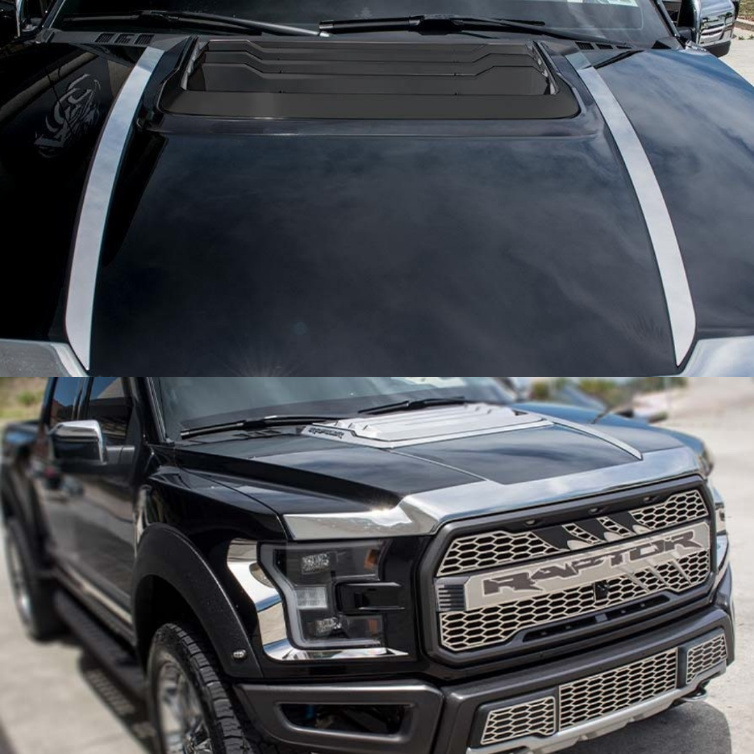 2017-2018 Ford Raptor - Hood Accents 2Pc | Premium Stainless Steel