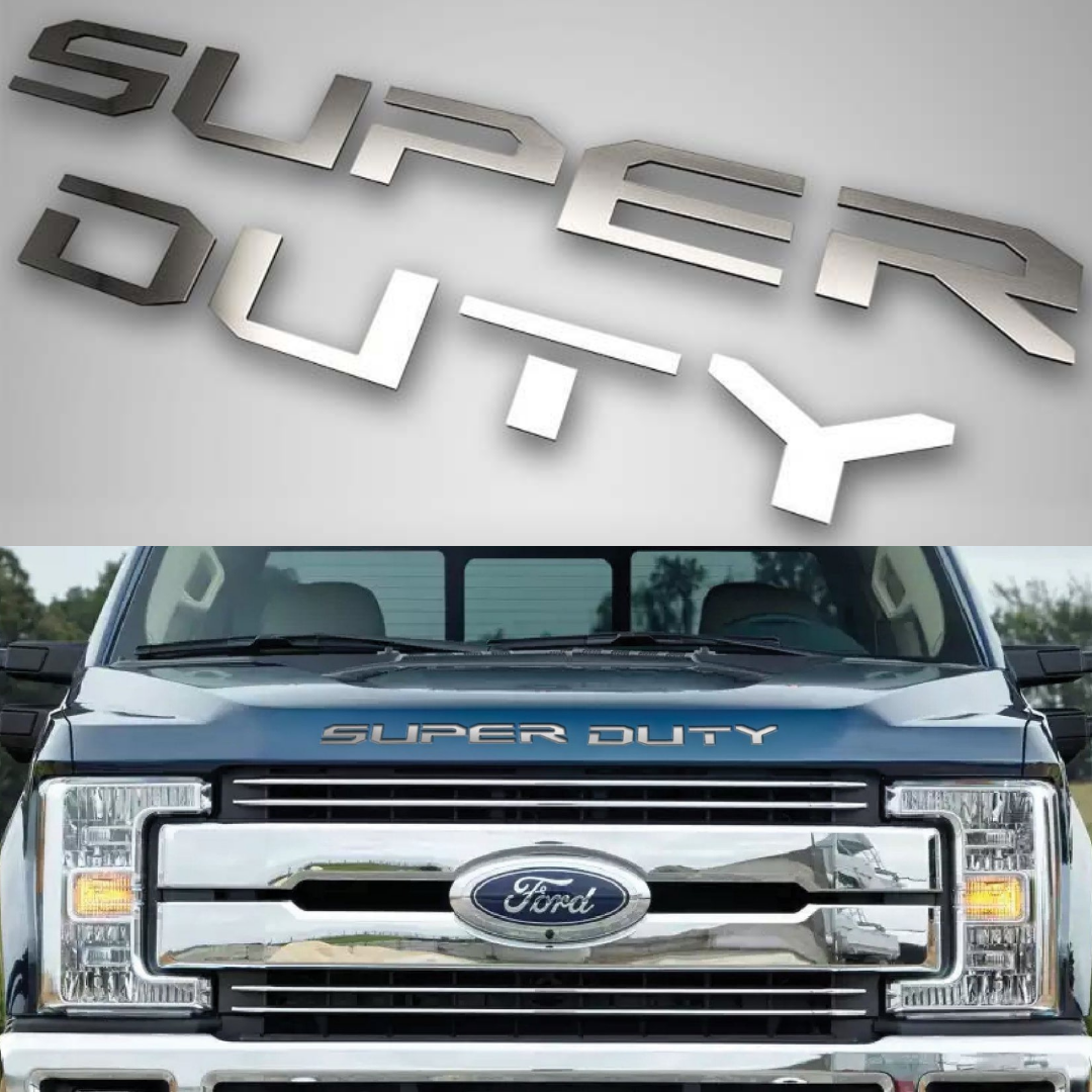 2017 Ford F-250/350 Super Duty - Super Duty Front Letter Inserts | Polished Stainless Steel