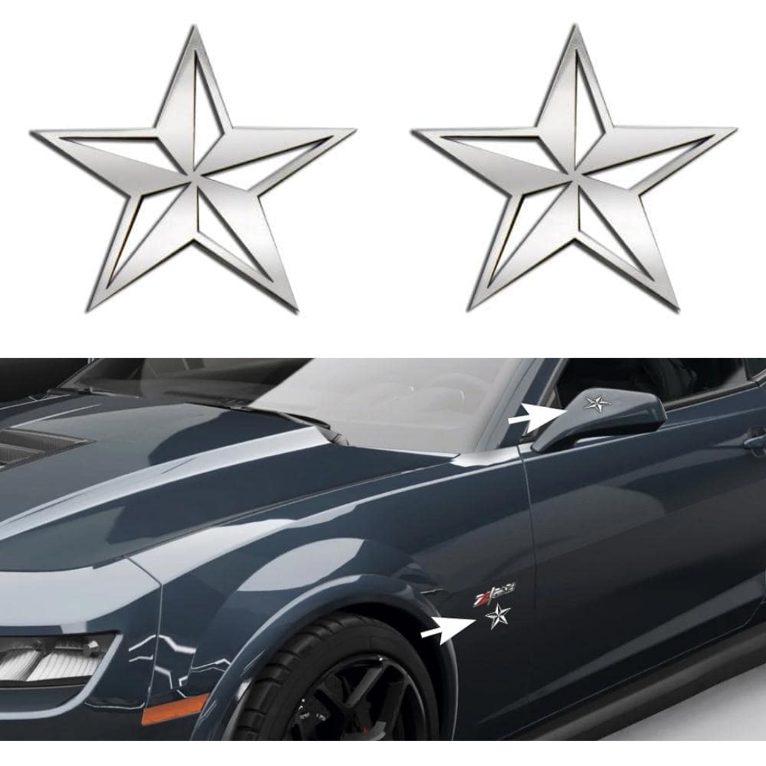 Nautical Star Emblems 4Pc | Stainless Steel, Choose Finish