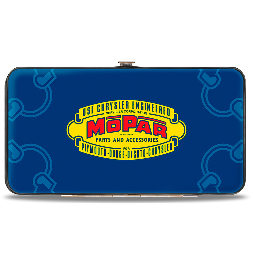 hinged-wallet-mopar-1937-1947-logo-use-chrysler-engineered-mopar-parts-and-accessories-blue-yellow-red