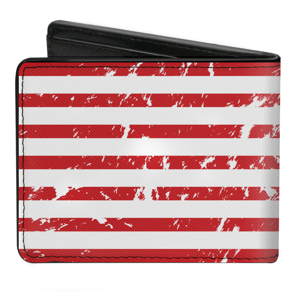 FORD Script Americana Flag Weathered Bi-Fold Wallet - White Red Blue