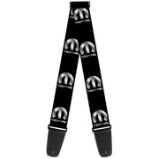 guitar-strap-mopar-logo-repeat-black-silver-gradient